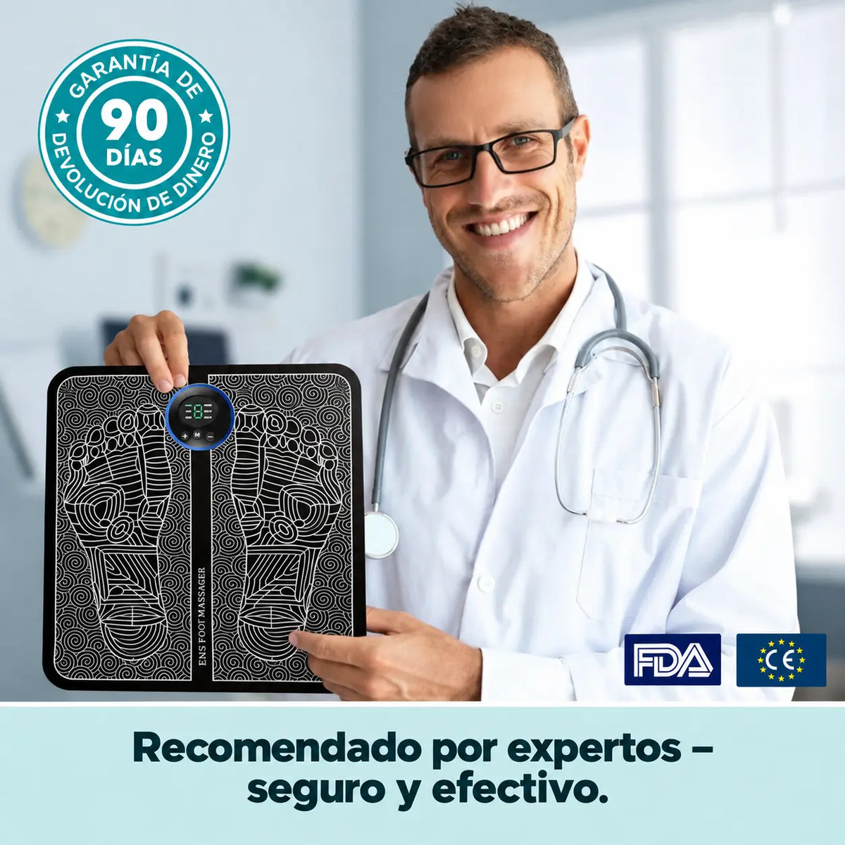 QeviraConfort™ Masajeador EMS – Alivia la hinchazón, el hormigueo y las piernas pesadas en 15min