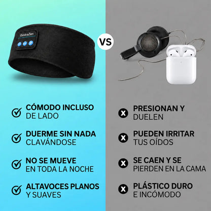 QeviraZen™ — Antifaz Bluetooth cómodo para dormir de lado